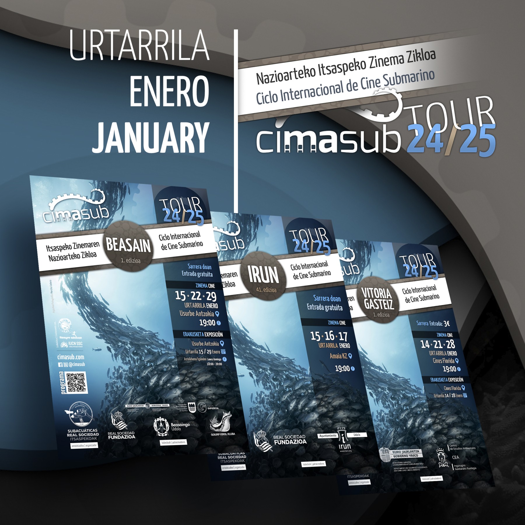 El CIMASUB TOUR explora nuevos destinos. Vitoria, Beasain y Lazkao debutan junto a Irun en enero